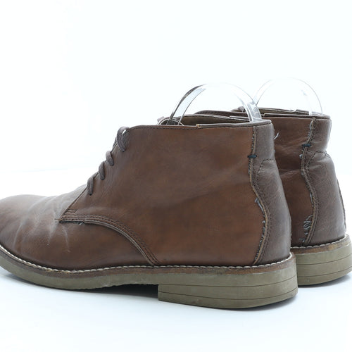 Burton Mens Brown Faux Leather Boat Shoe Casual UK 8 EUR 41