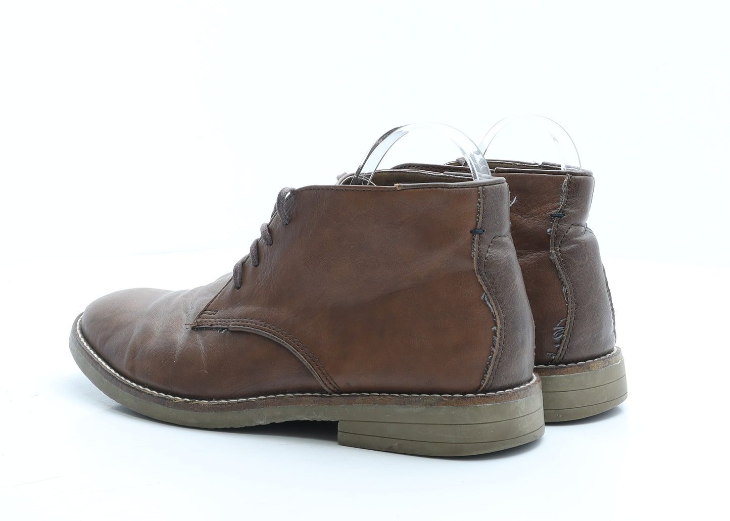 Burton Mens Brown Faux Leather Boat Shoe Casual UK 8 EUR 41