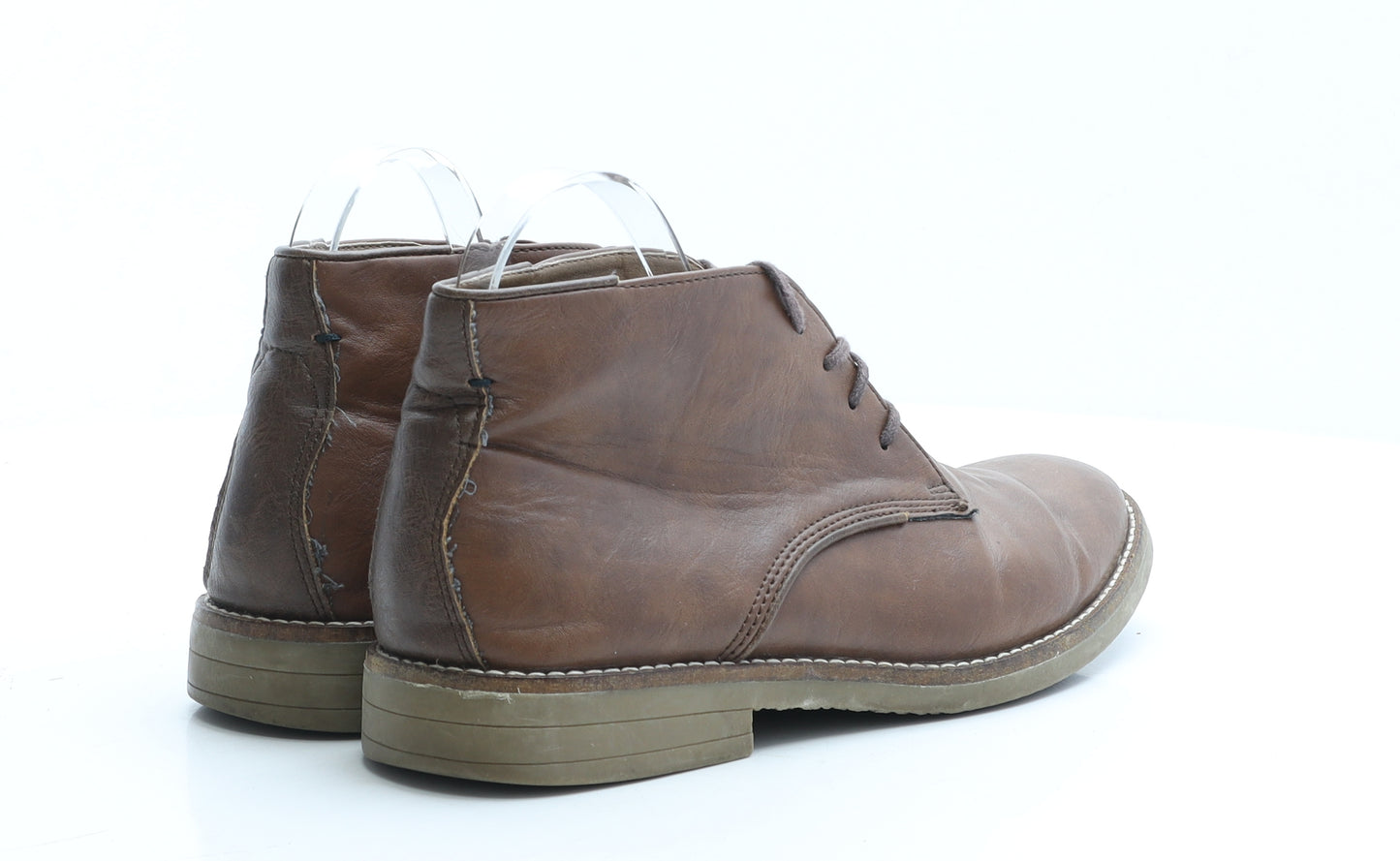 Burton Mens Brown Faux Leather Boat Shoe Casual UK 8 EUR 41