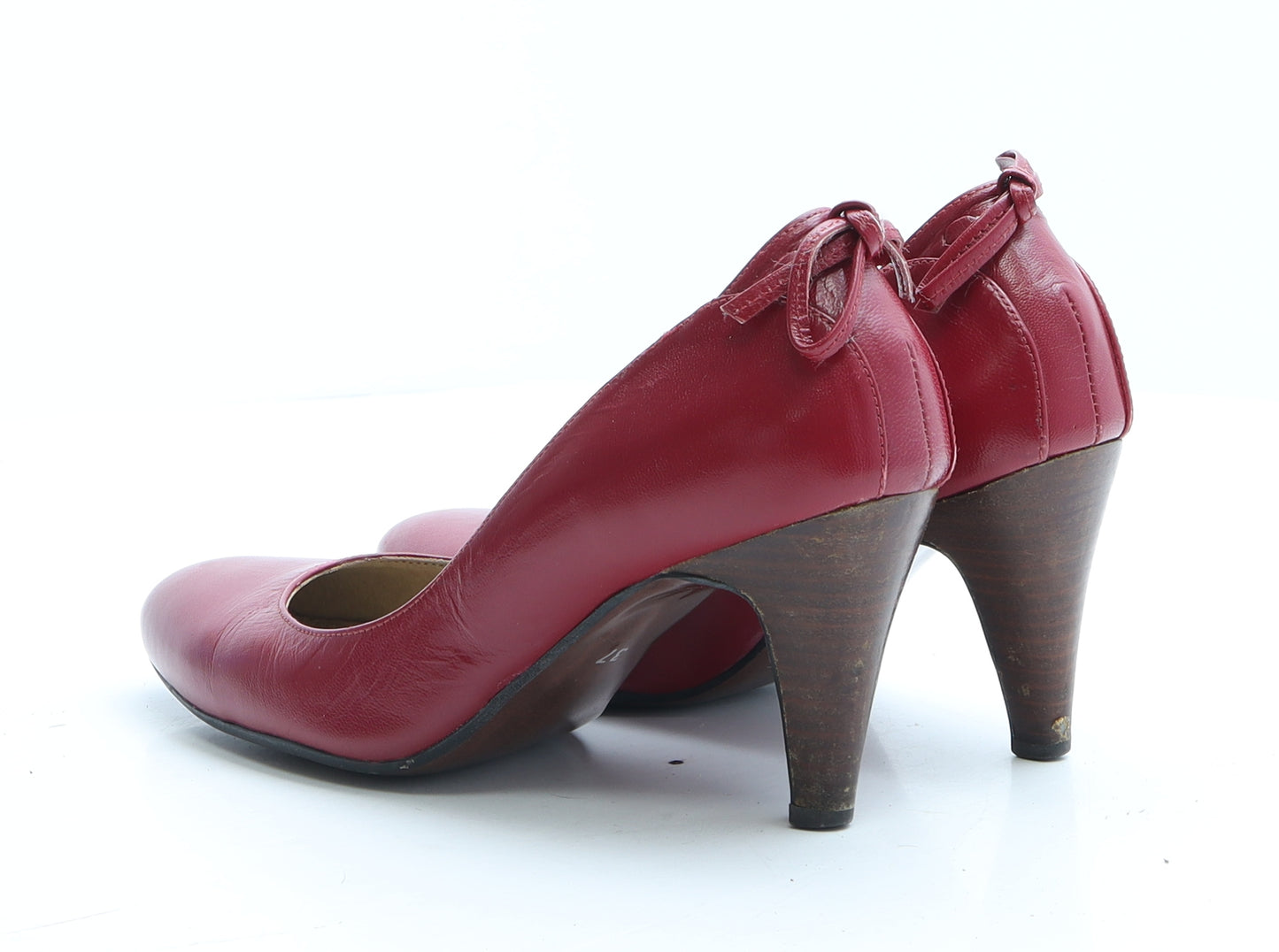 Preworn Womens Red Faux Leather Court Heel UK 4 EUR 37