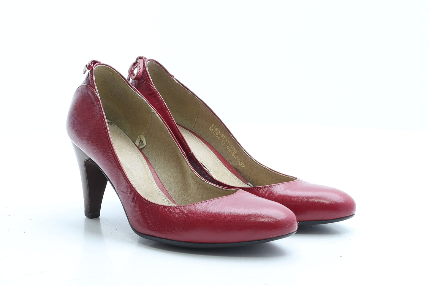 Preworn Womens Red Faux Leather Court Heel UK 4 EUR 37