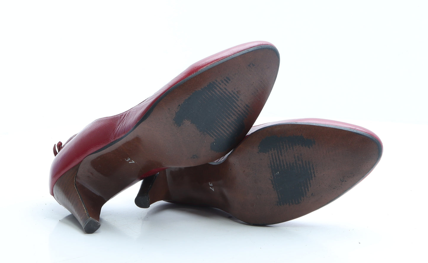 Preworn Womens Red Faux Leather Court Heel UK 4 EUR 37
