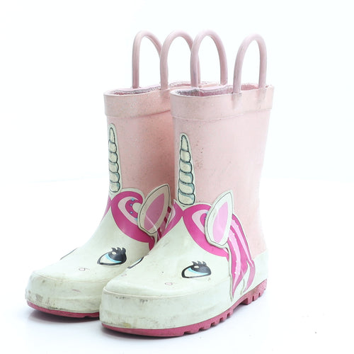 Primark Girls Pink Colourblock Rubber Wellies Boot UK 6 EUR 27
