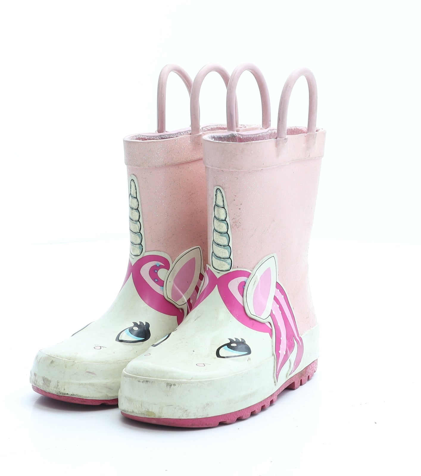 Primark Girls Pink Colourblock Rubber Wellies Boot UK 6 EUR 27