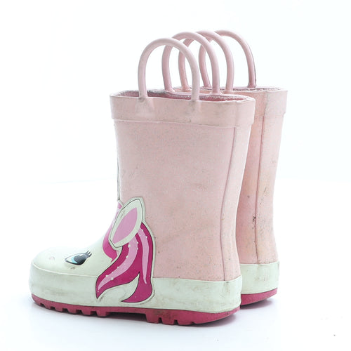 Primark Girls Pink Colourblock Rubber Wellies Boot UK 6 EUR 27