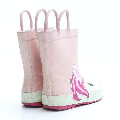 Primark Girls Pink Colourblock Rubber Wellies Boot UK 6 EUR 27