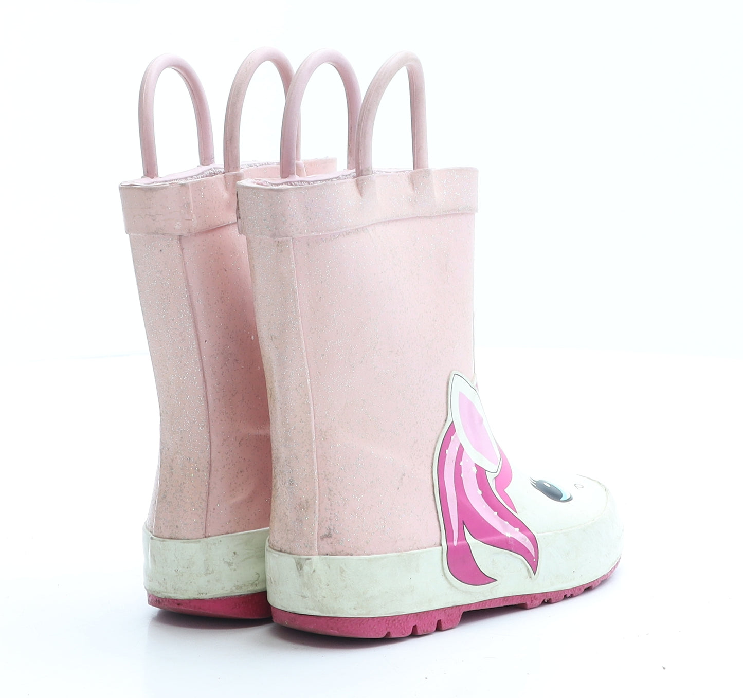 Primark Girls Pink Colourblock Rubber Wellies Boot UK 6 EUR 27
