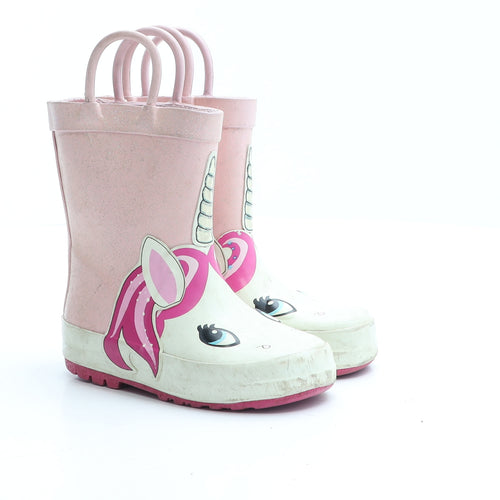 Primark Girls Pink Colourblock Rubber Wellies Boot UK 6 EUR 27