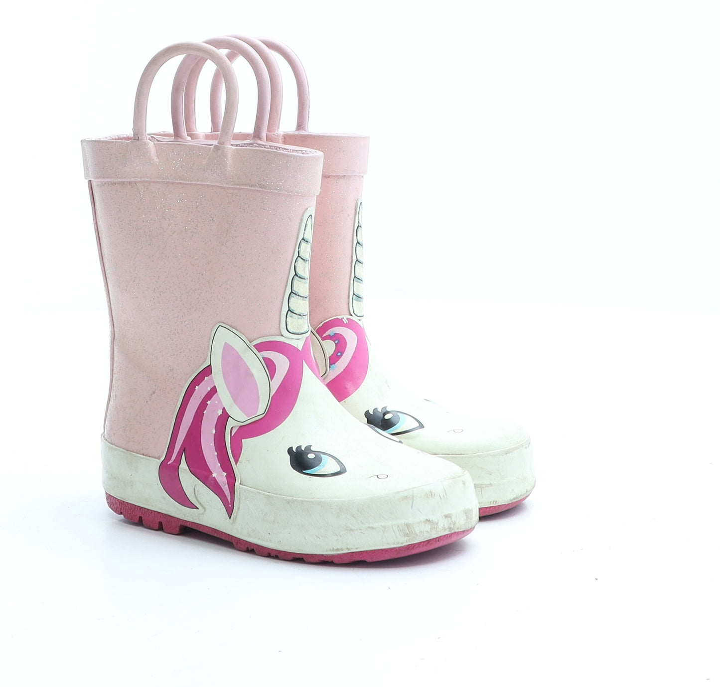 Primark Girls Pink Colourblock Rubber Wellies Boot UK 6 EUR 27