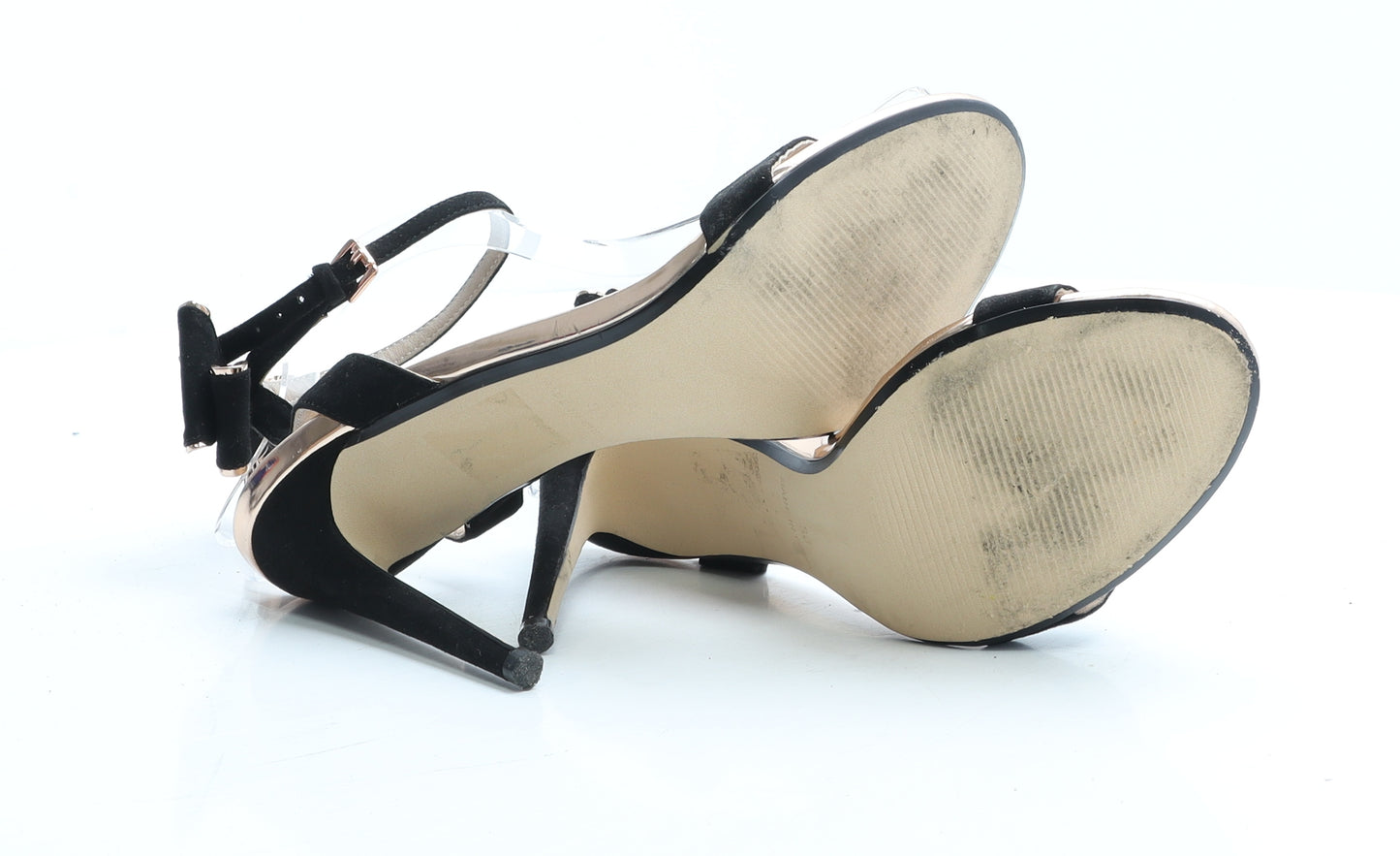 OFFICE Womens Black Polyester Strappy Heel UK 5 EUR 38