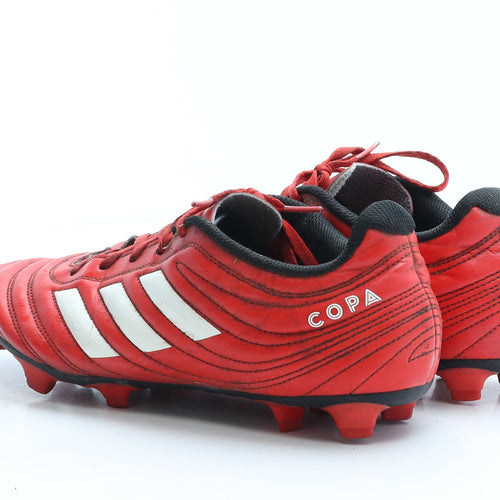 adidas Mens Red Geometric Faux Leather Trainer UK 9 - Football boots