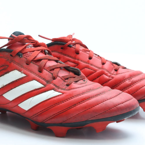 adidas Mens Red Geometric Faux Leather Trainer UK 9 - Football boots