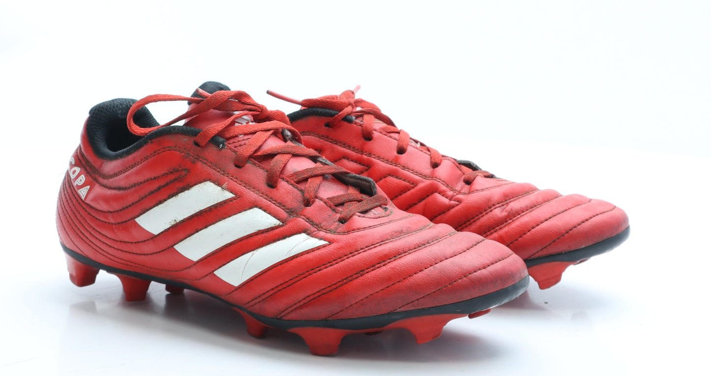 adidas Mens Red Geometric Faux Leather Trainer UK 9 - Football boots