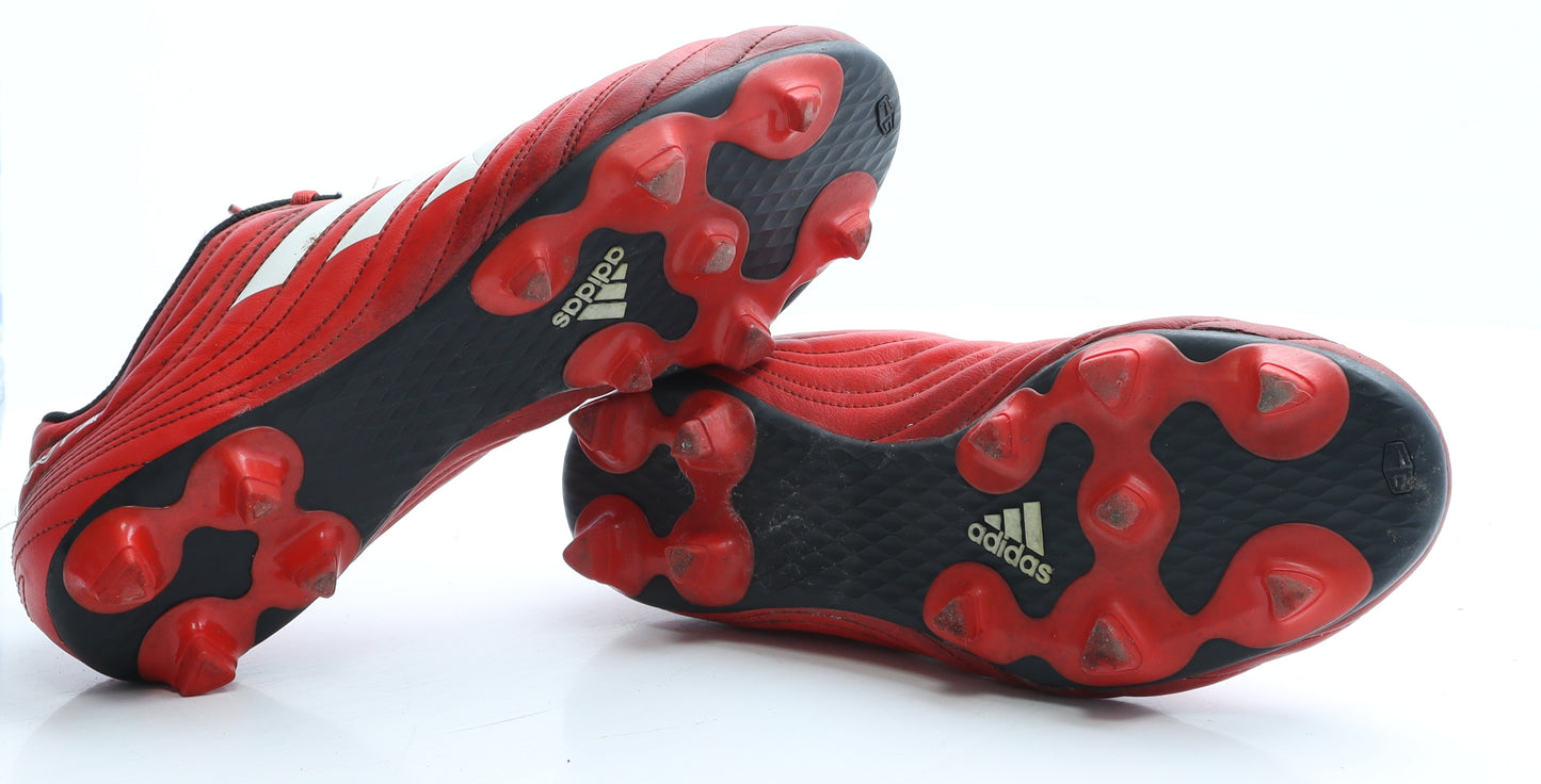 adidas Mens Red Geometric Faux Leather Trainer UK 9 - Football boots