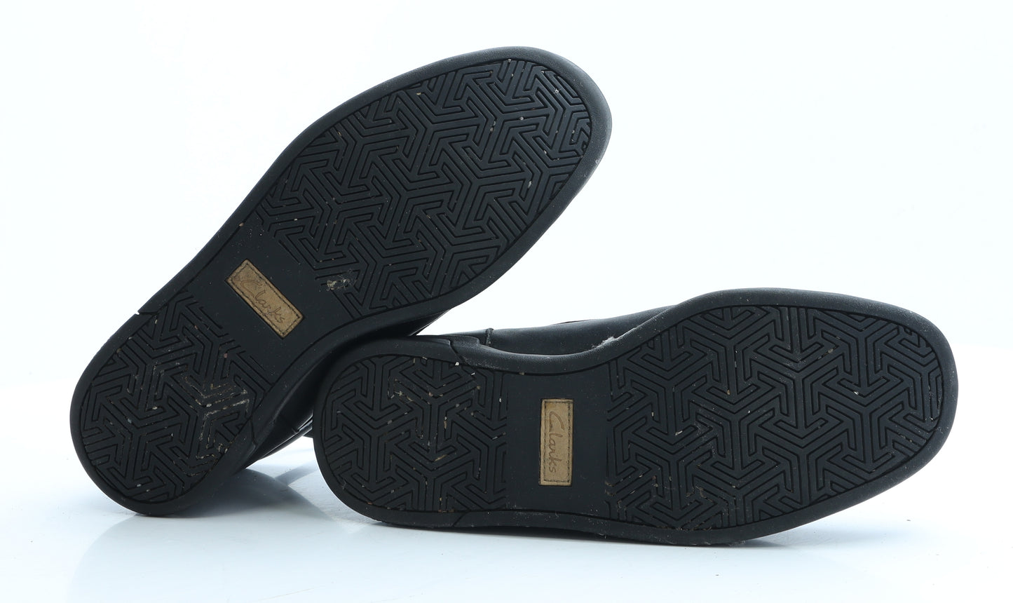 Clarks Mens Black Leather Boat Shoe Casual UK 9