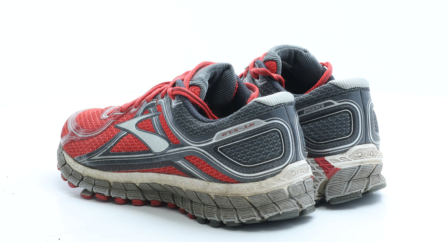 Brooks Mens Red Geometric Polyester Trainer UK 6.5 EUR 40.5