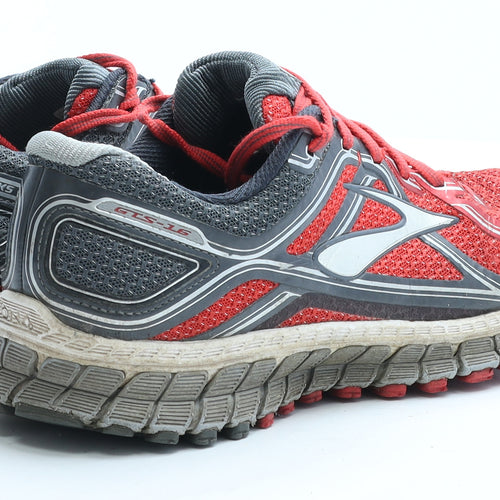Brooks Mens Red Geometric Polyester Trainer UK 6.5 EUR 40.5