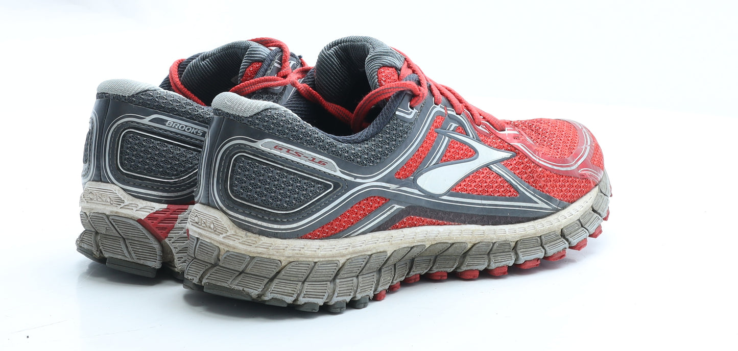 Brooks Mens Red Geometric Polyester Trainer UK 6.5 EUR 40.5