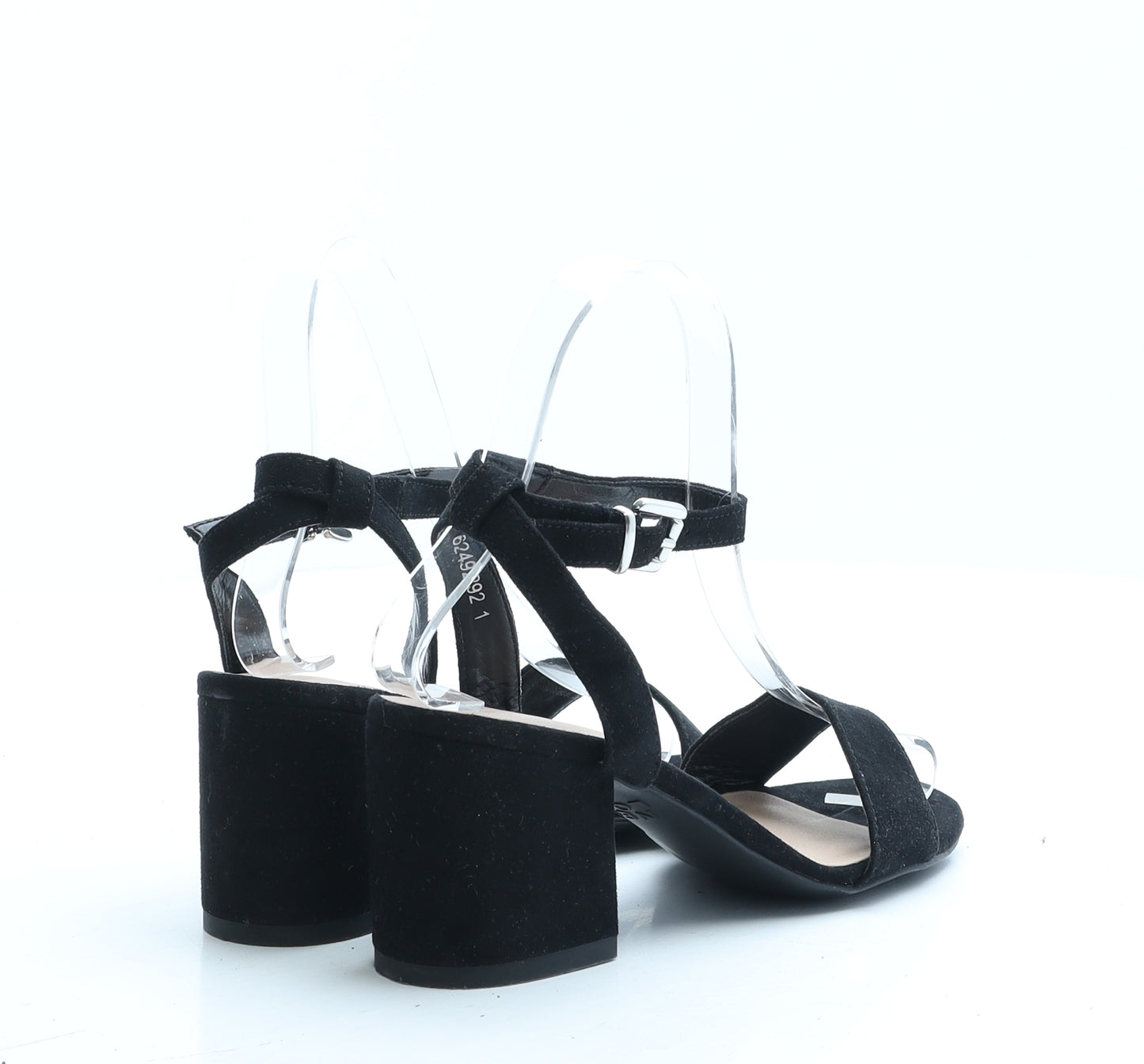 New Look Girls Black Polyester Strappy Heel UK 2 EUR 35