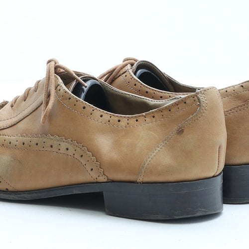 New Look Womens Brown Polyester Flat UK 6 EUR 39 - Brogue Style