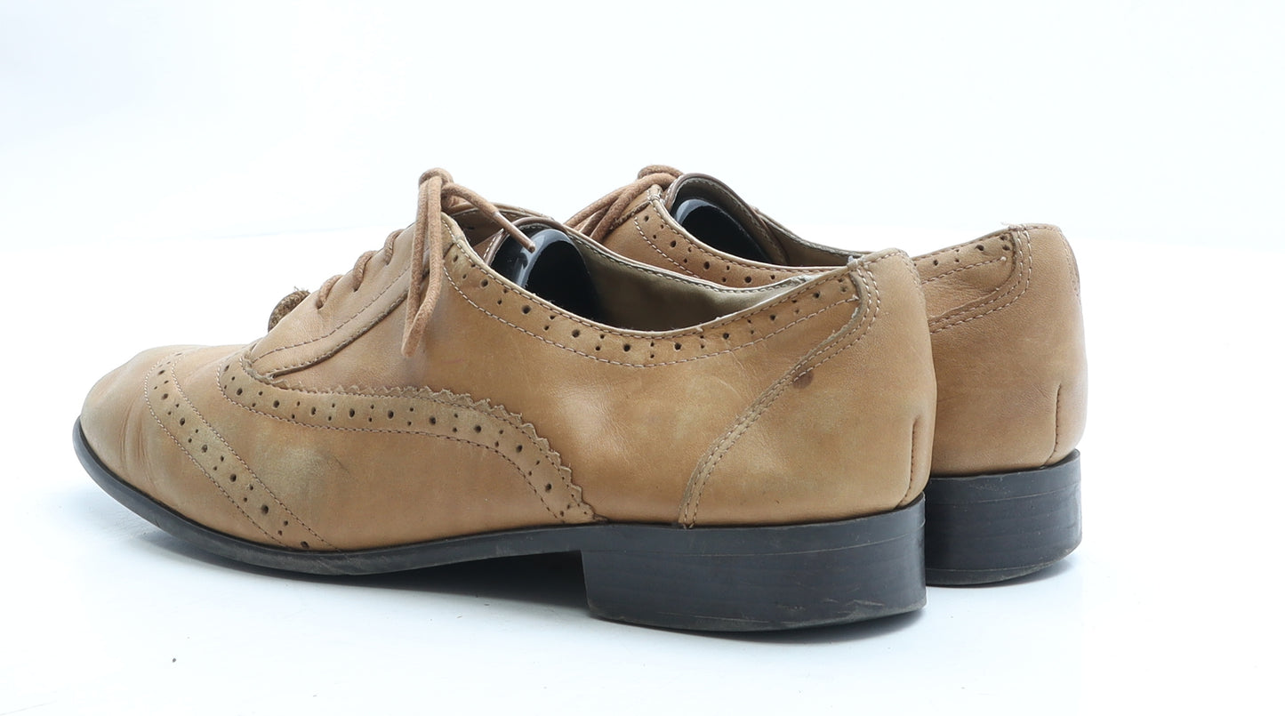 New Look Womens Brown Polyester Flat UK 6 EUR 39 - Brogue Style