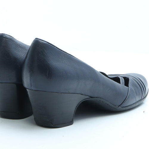 Clarks Womens Blue Leather Court Heel UK 6