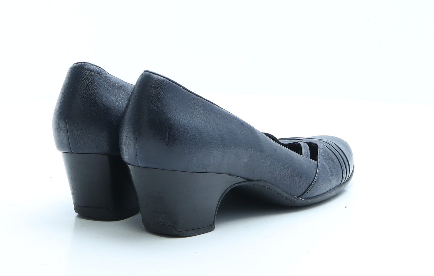 Clarks Womens Blue Leather Court Heel UK 6
