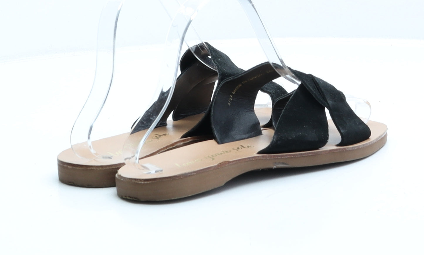 New Look Womens Black Faux Suede Slip On Sandal UK 4 EUR 37