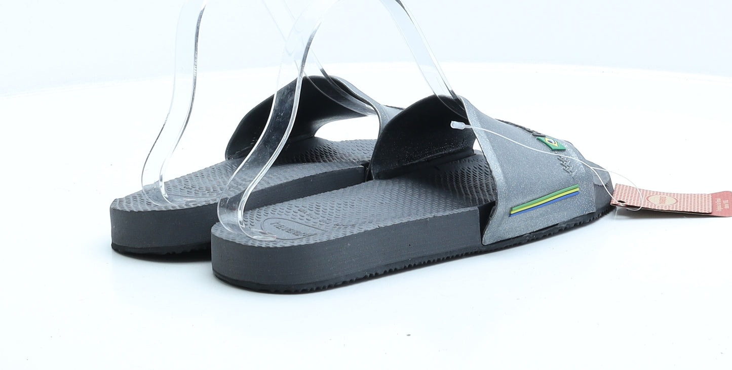 Havaianas Womens Silver Rubber Slip On Sandal UK 6 EUR 39