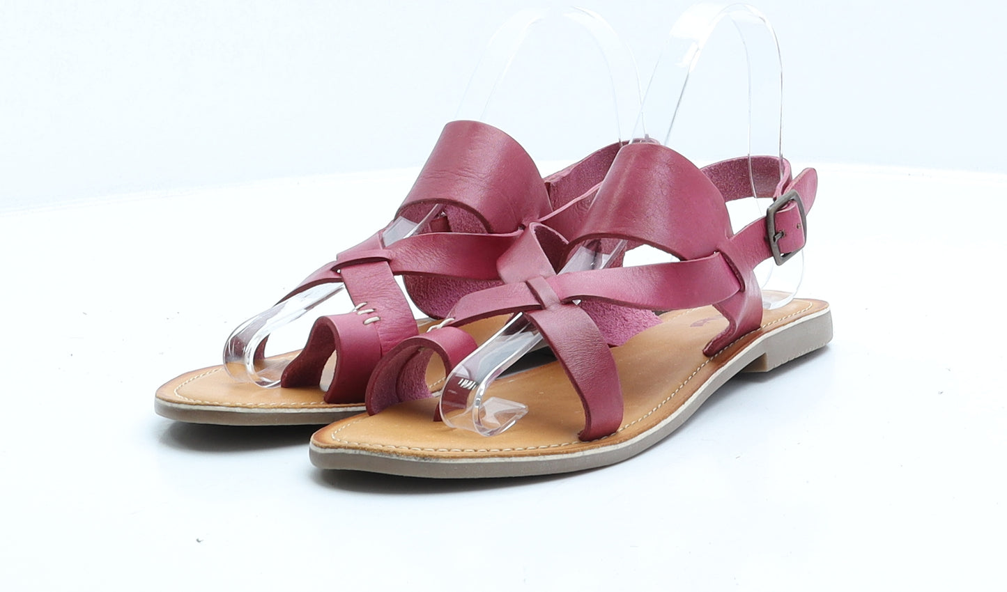 Leather Collection Womens Pink Faux Leather Strappy Sandal UK 6 EUR 39