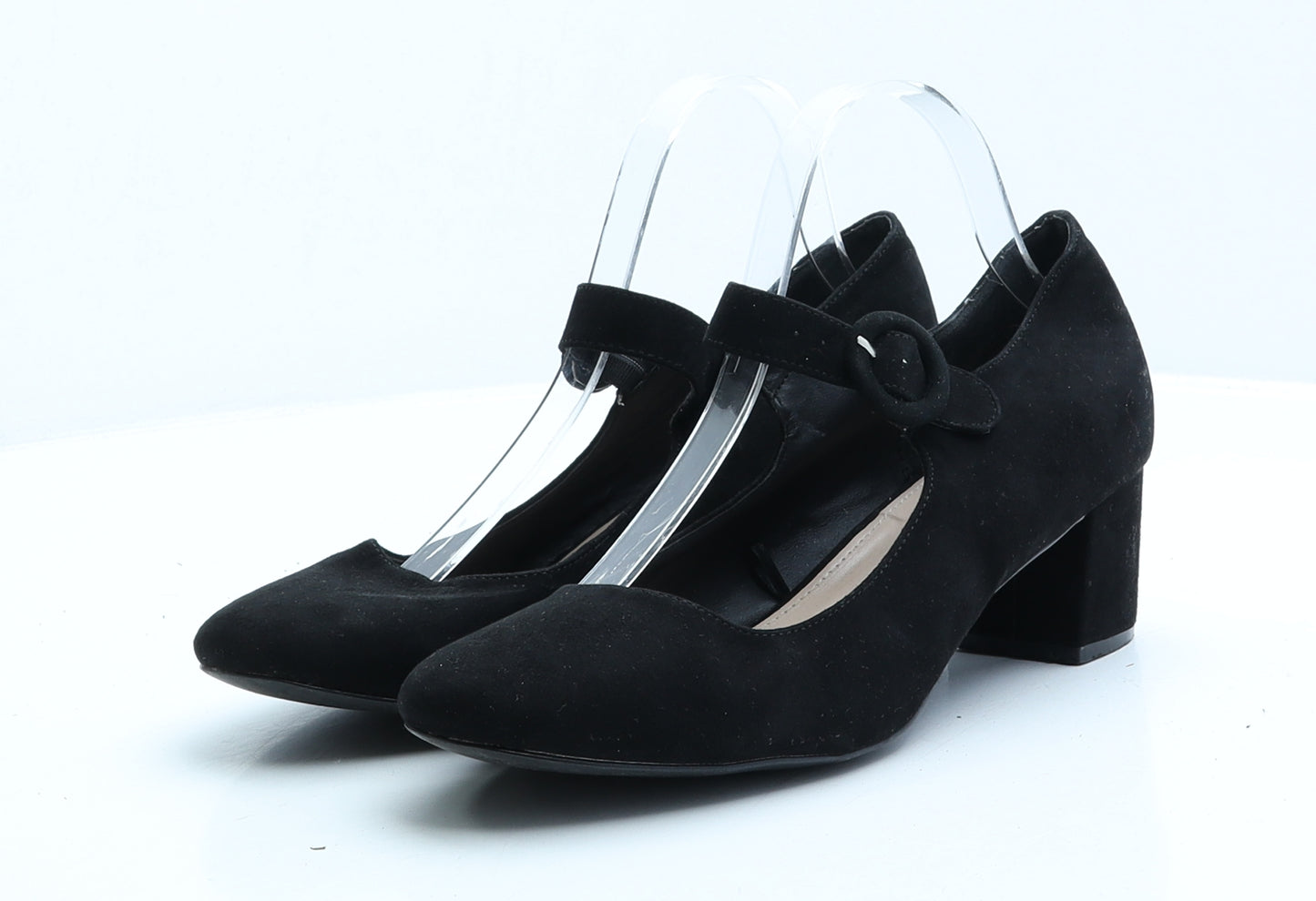 Peacocks Womens Black Faux Suede Strappy Heel UK 8