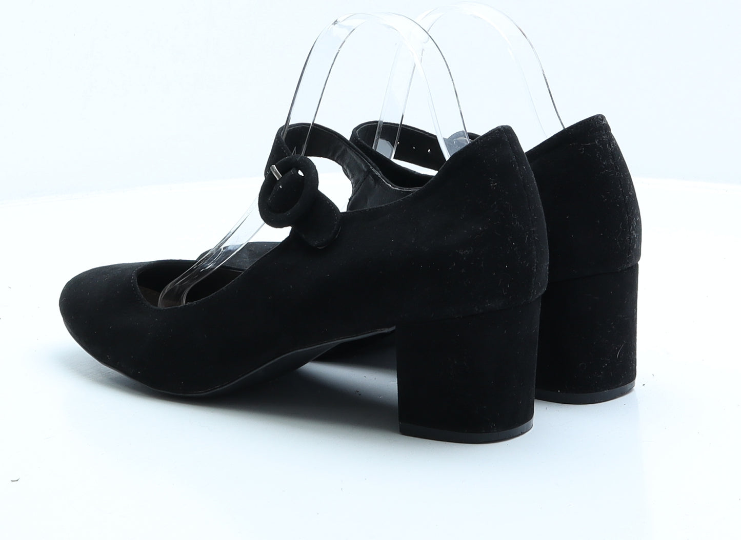 Peacocks Womens Black Faux Suede Strappy Heel UK 8