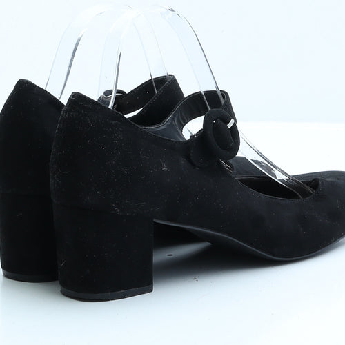 Peacocks Womens Black Faux Suede Strappy Heel UK 8