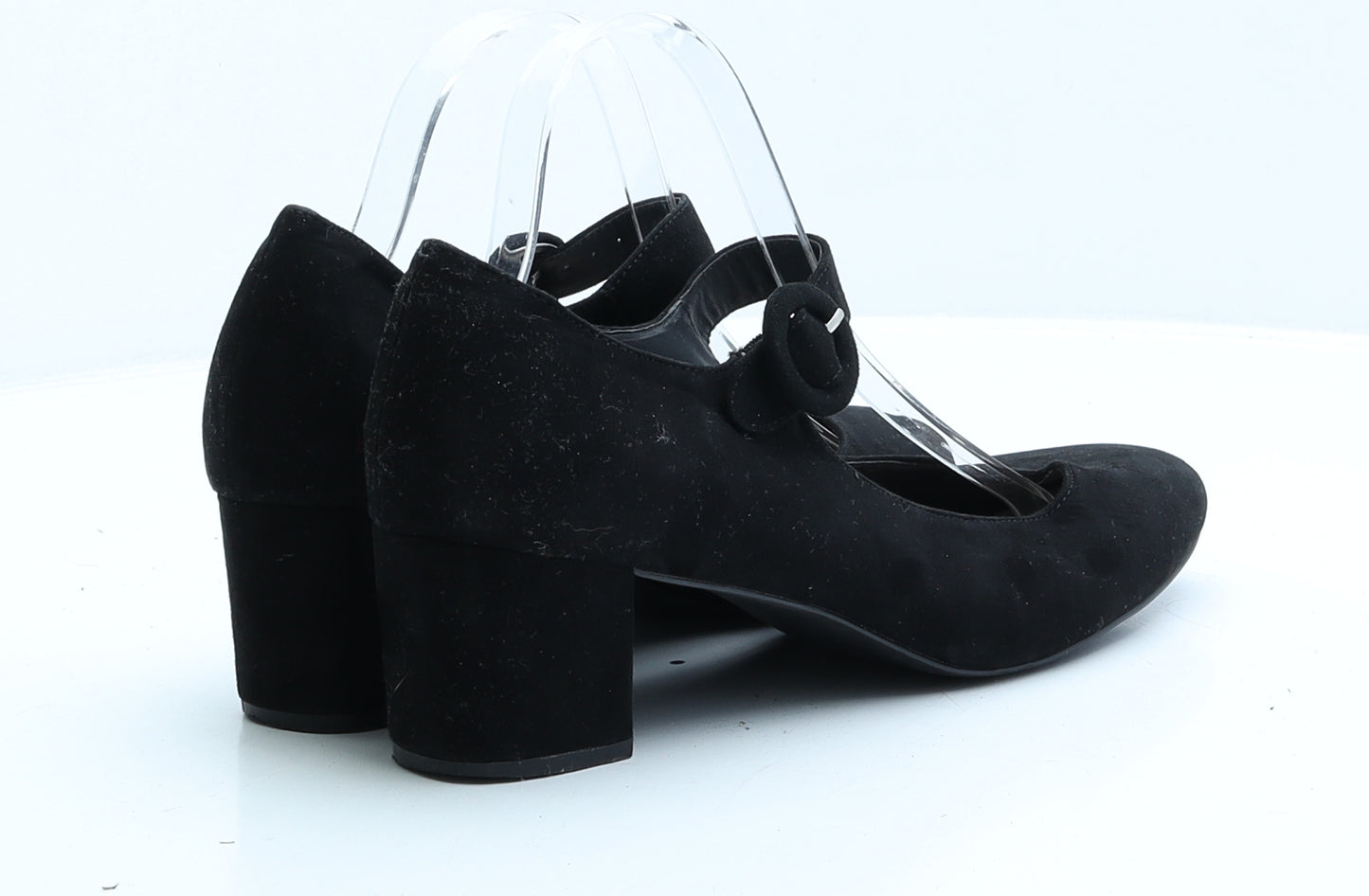 Peacocks Womens Black Faux Suede Strappy Heel UK 8