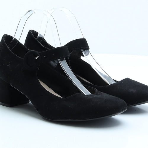 Peacocks Womens Black Faux Suede Strappy Heel UK 8