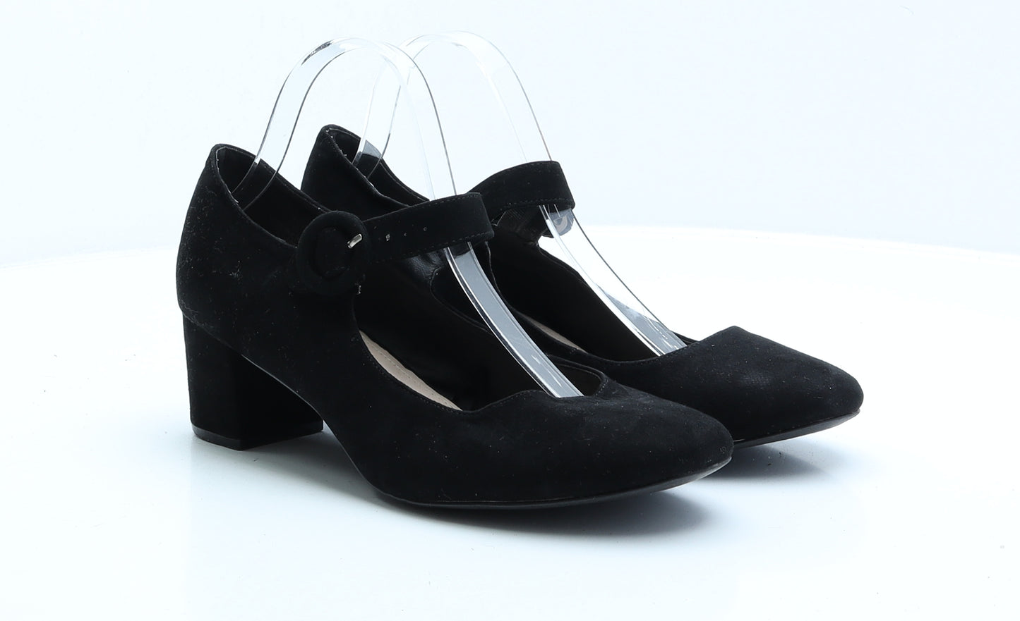 Peacocks Womens Black Faux Suede Strappy Heel UK 8
