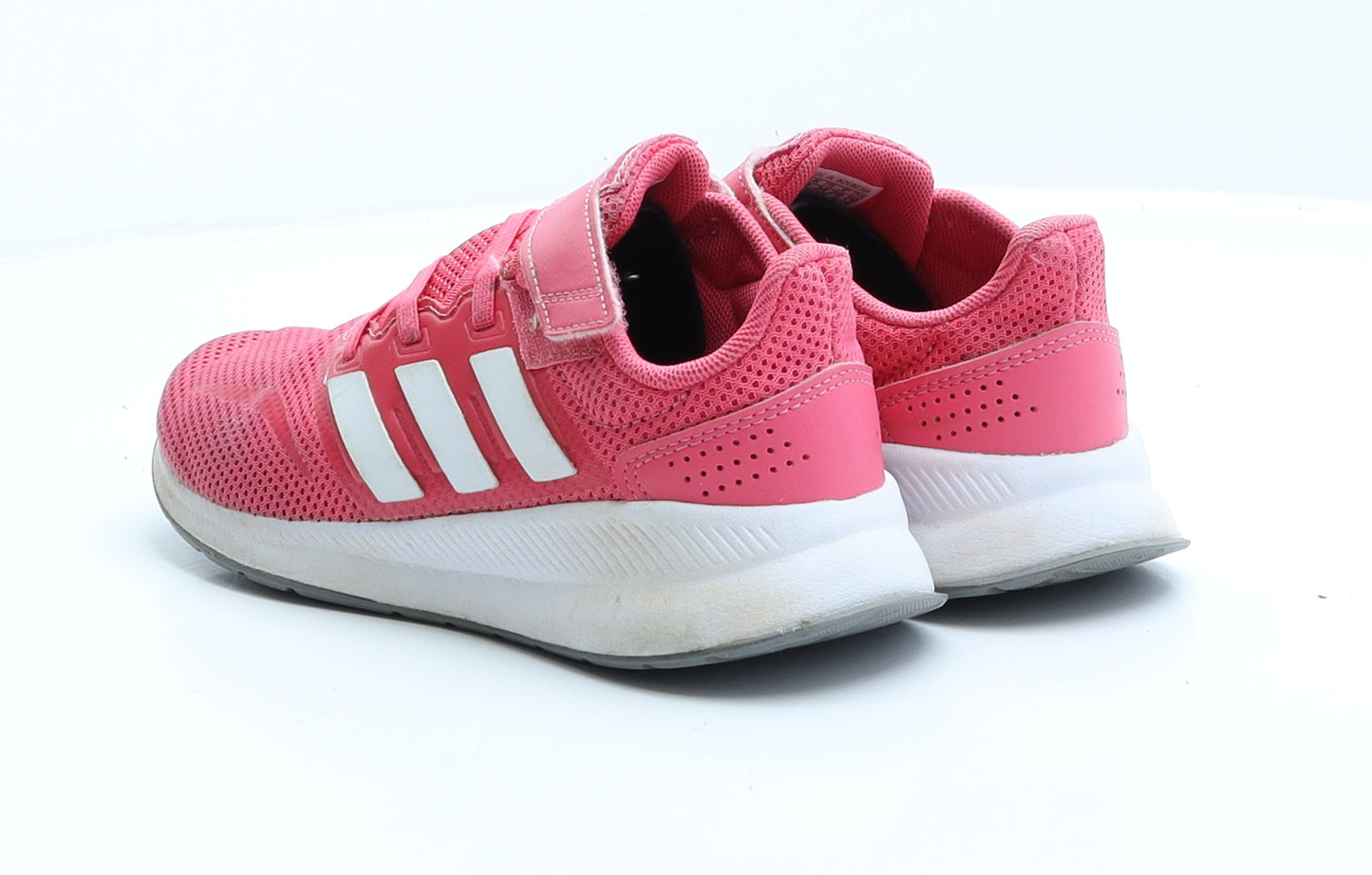 adidas Girls Pink Striped Polyester Trainer UK 2 EUR 34