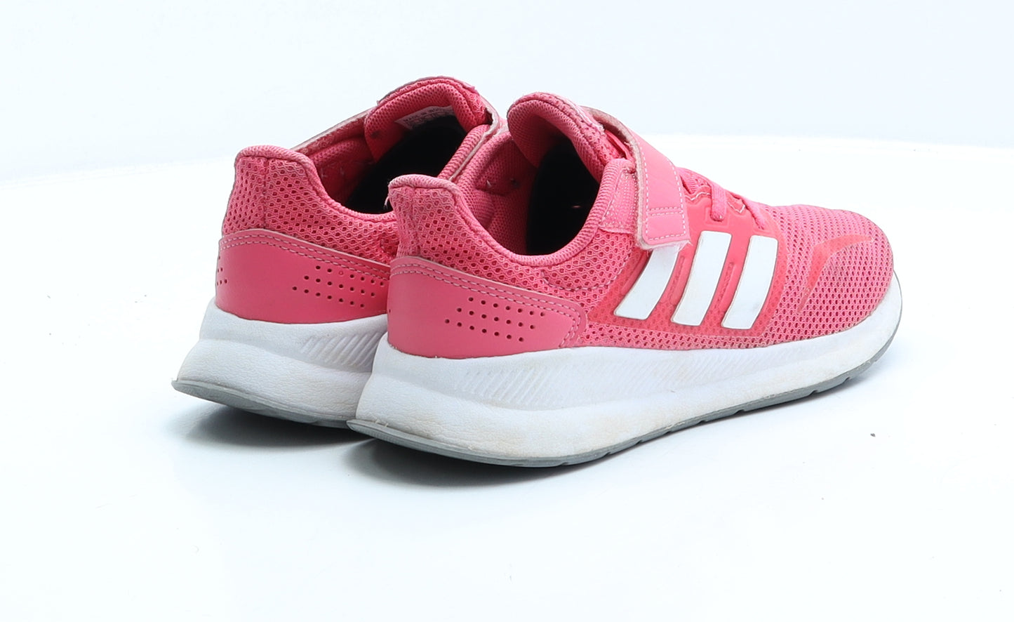 adidas Girls Pink Striped Polyester Trainer UK 2 EUR 34