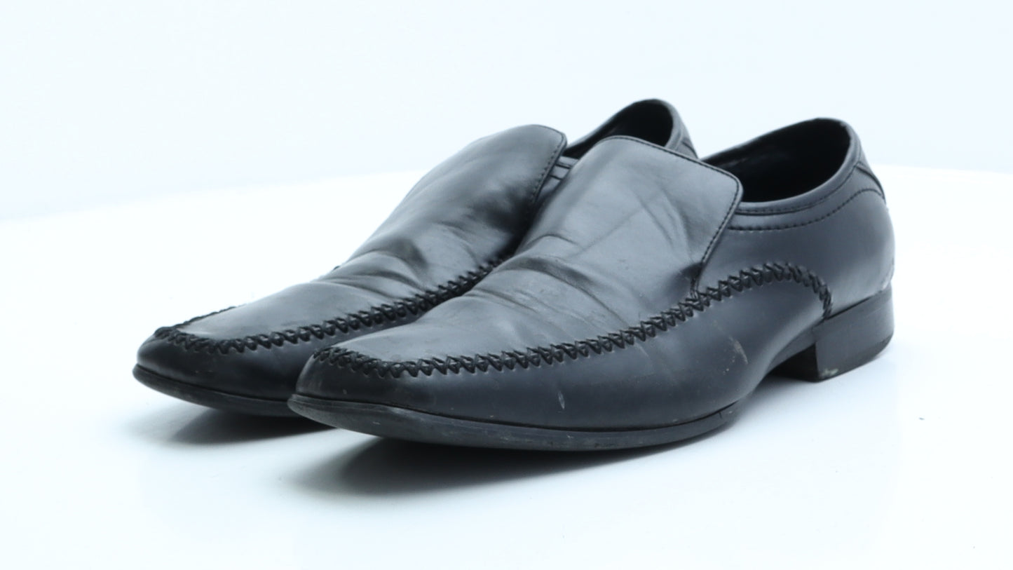 Goor Mens Black Faux Leather Oxford Dress UK 9 EUR 42