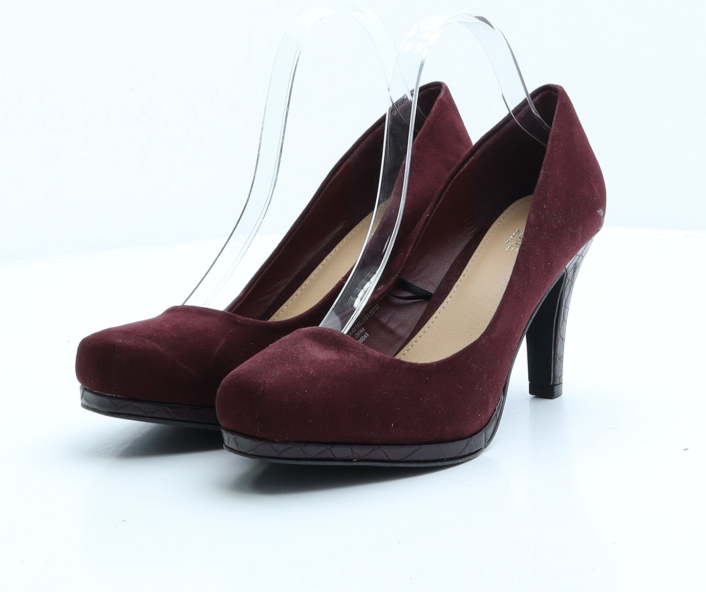 Fiore Womens Red Faux Suede Court Heel UK 6 EUR 39