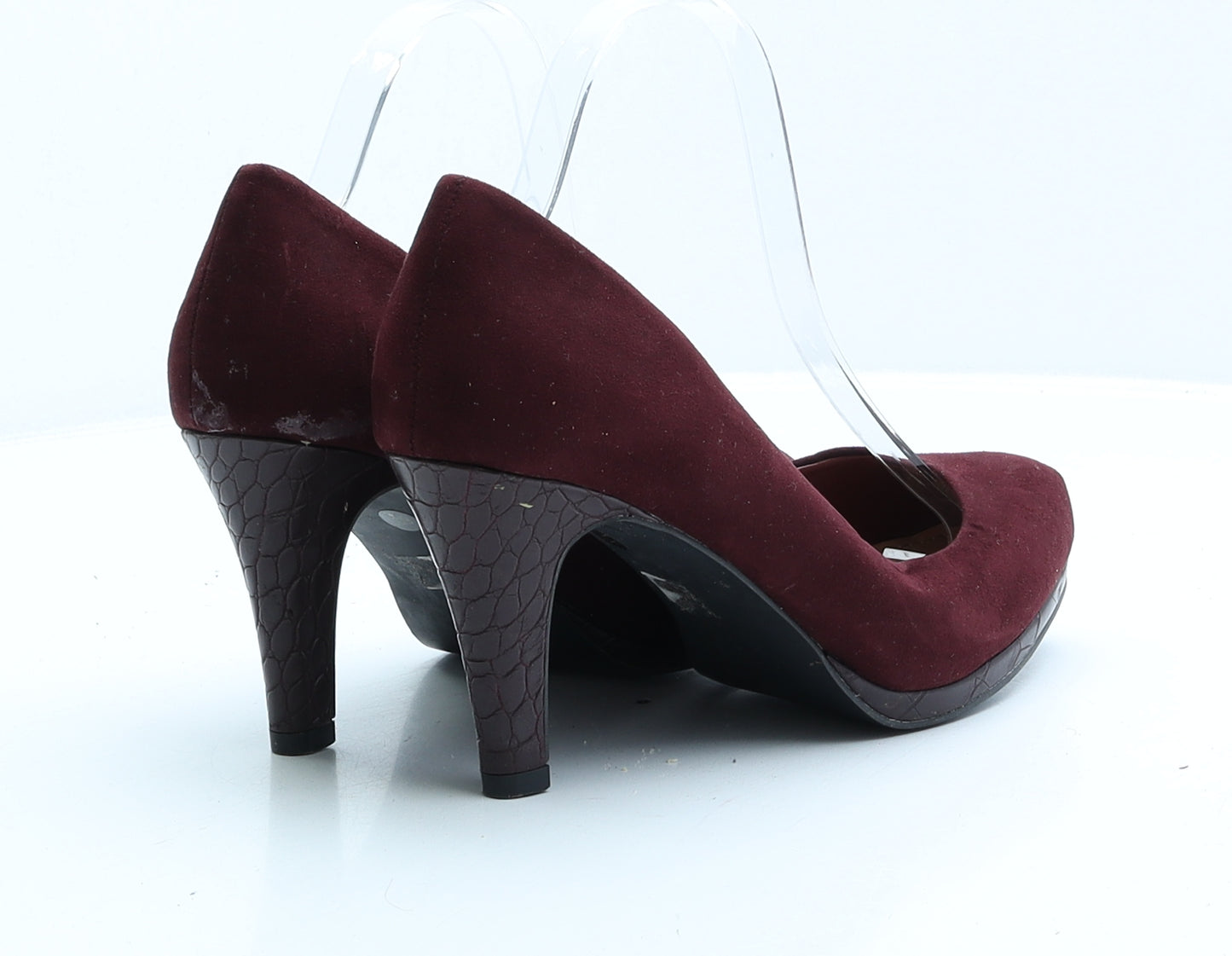 Fiore Womens Red Faux Suede Court Heel UK 6 EUR 39