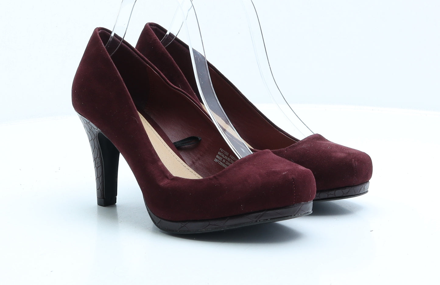 Fiore Womens Red Faux Suede Court Heel UK 6 EUR 39