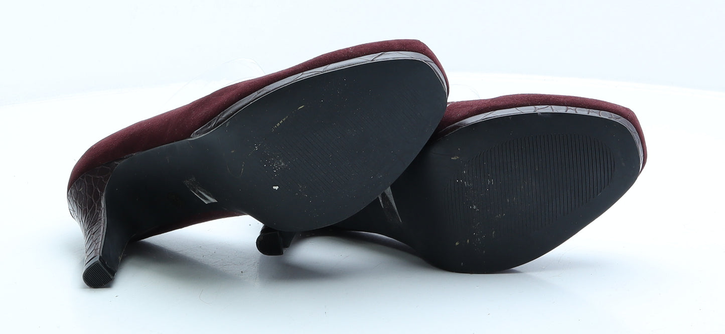 Fiore Womens Red Faux Suede Court Heel UK 6 EUR 39