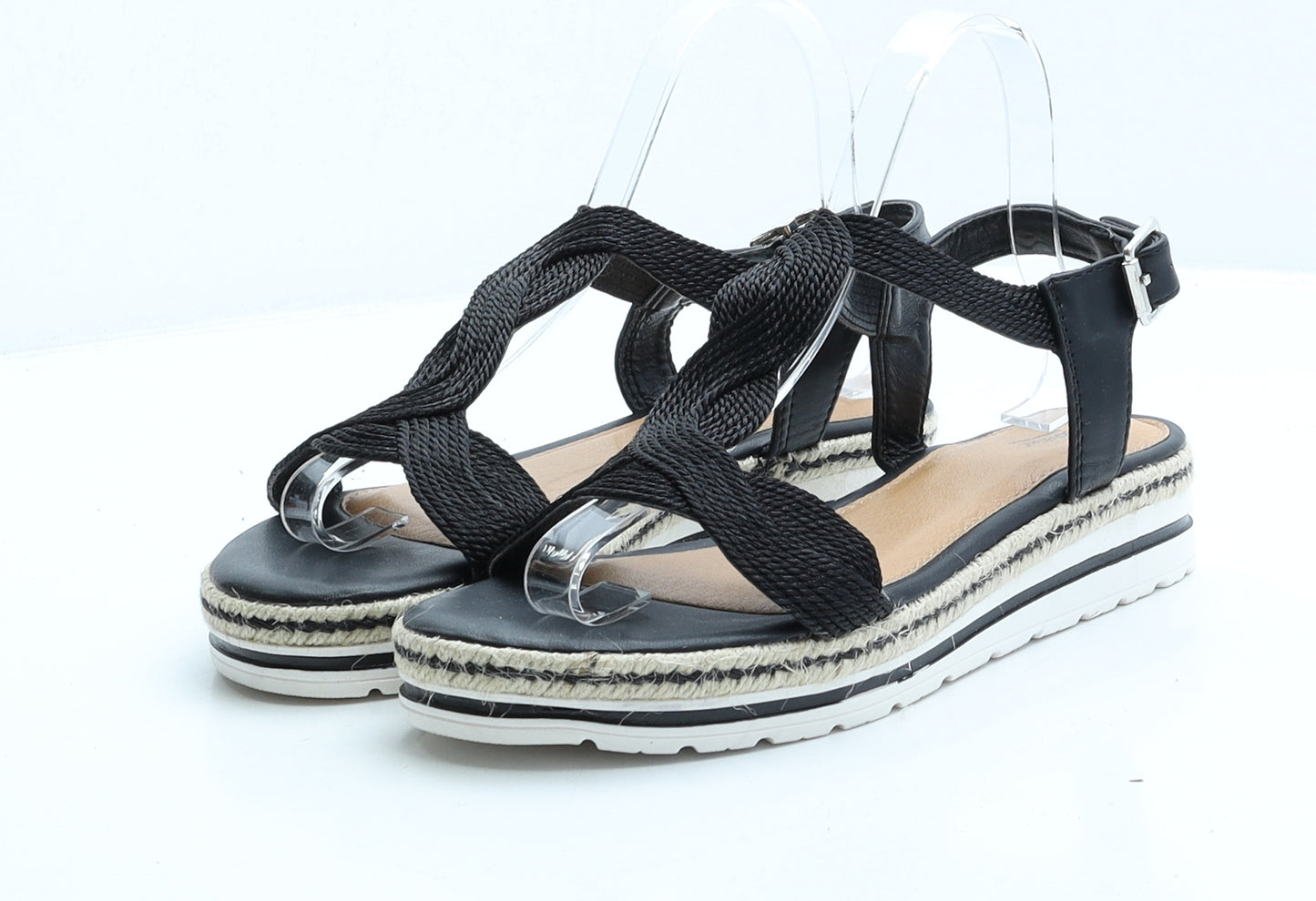 Soleflex Womens Black Polyester Strappy Sandal UK 6 EUR 39