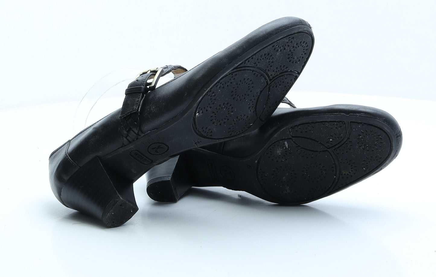 Preworn Womens Black Faux Leather Strappy Heel UK 6 EUR 39