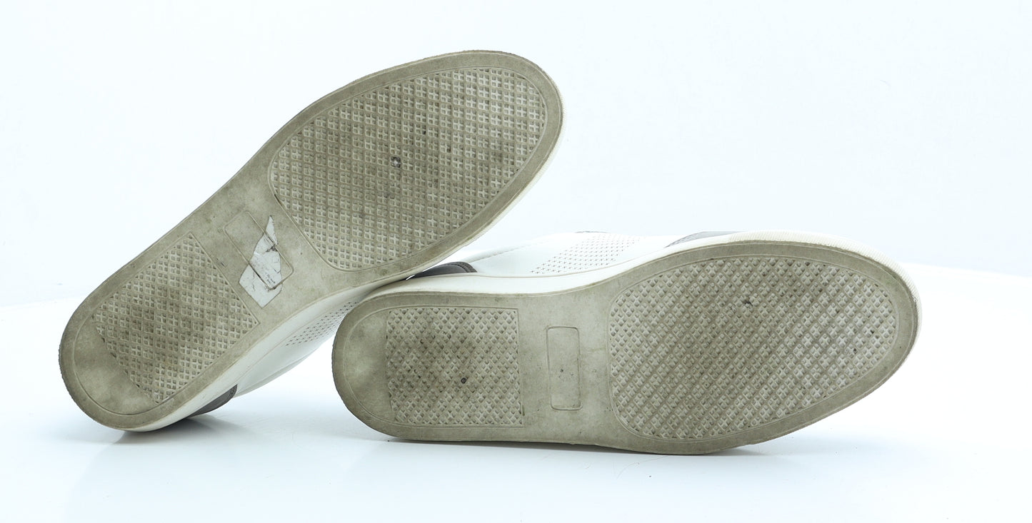 Primark Mens Grey Faux Leather Trainer UK 9 EUR 42