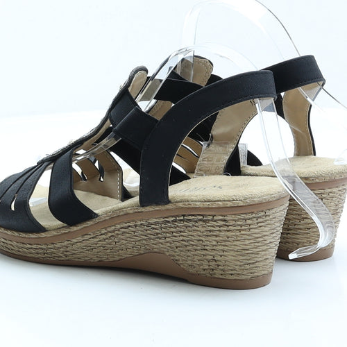 Softlites Womens Black Faux Suede Slingback Sandal UK 6