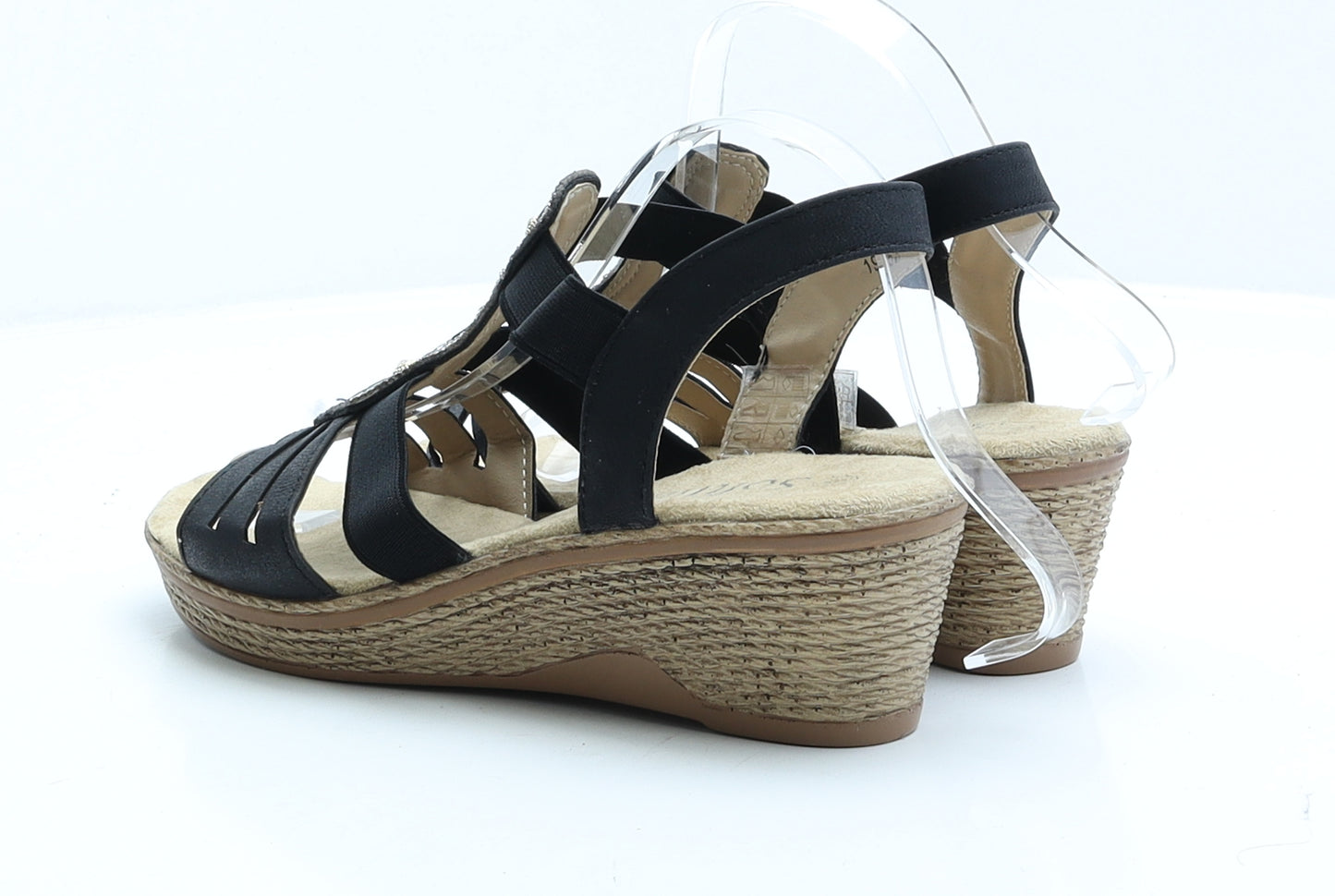 Softlites Womens Black Faux Suede Slingback Sandal UK 6