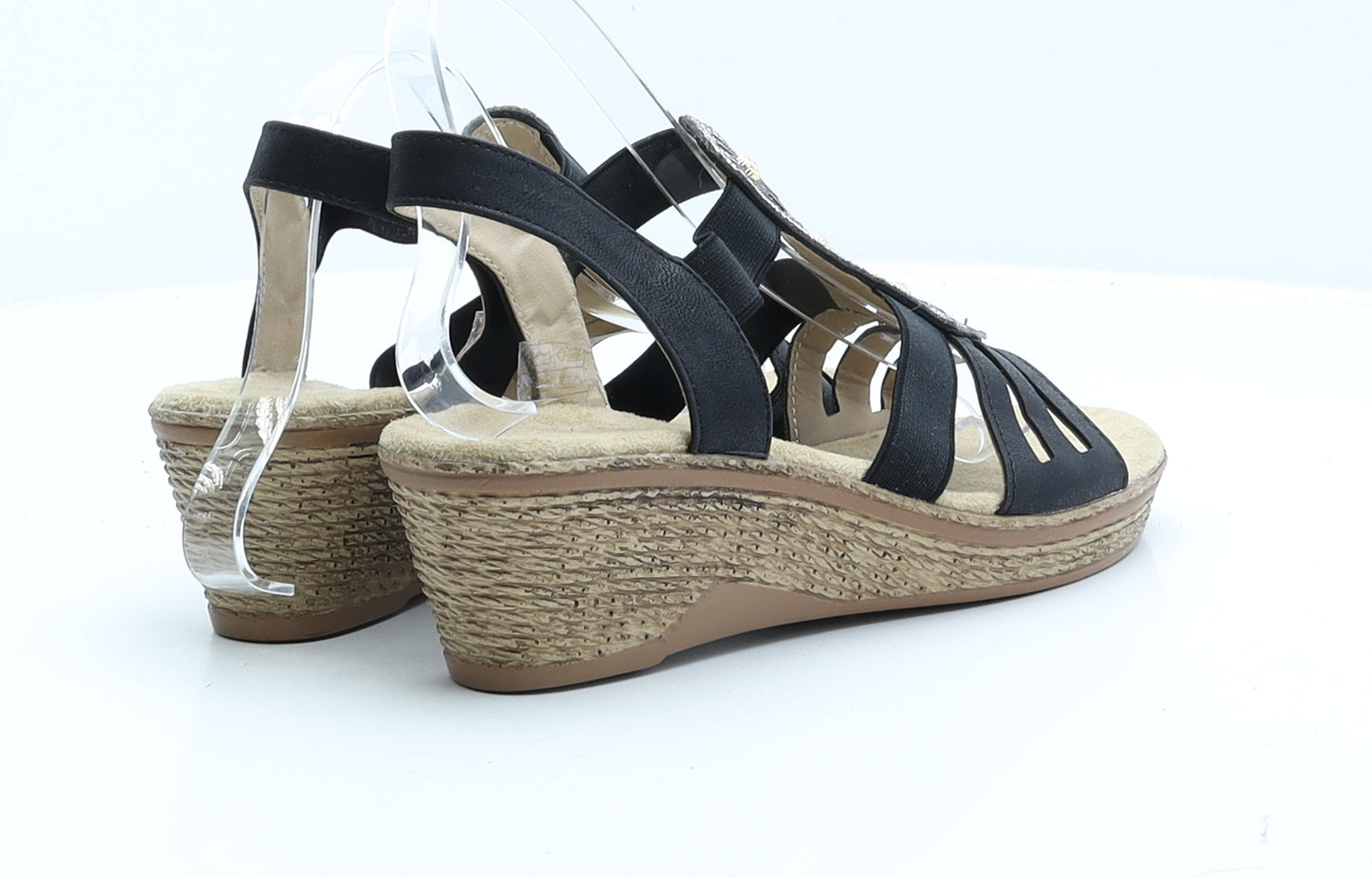 Softlites Womens Black Faux Suede Slingback Sandal UK 6