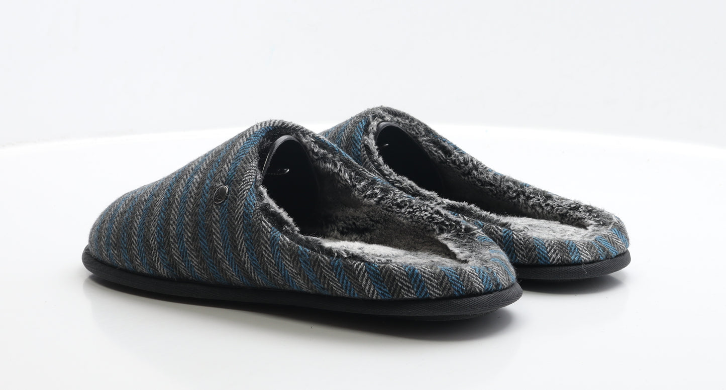 Marks and Spencer Mens Grey Polyester Slip On Slipper UK 11